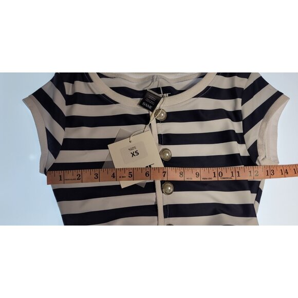 SAME Los Angeles Top Swim Womens The Grace Striped Size Xsmall - Picture 6 of 10